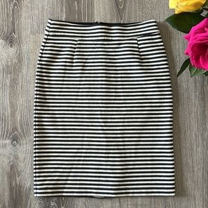 Banana Republic Striped Pencil Skirt Navy & Cream